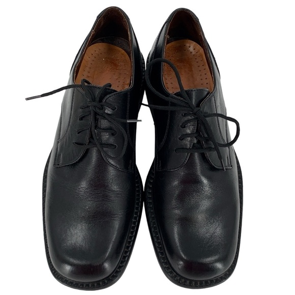 Vintage Aldo Dress Shoes Boys Mens 41 US 8 Black Leather Unisex Non-Binary - Picture 2 of 11